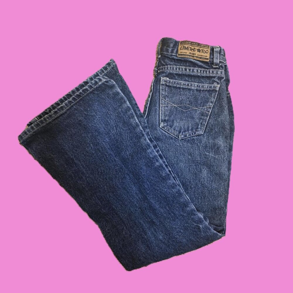 LIMITED TOO Girls Blue Jeans Size 8 Flare EUC